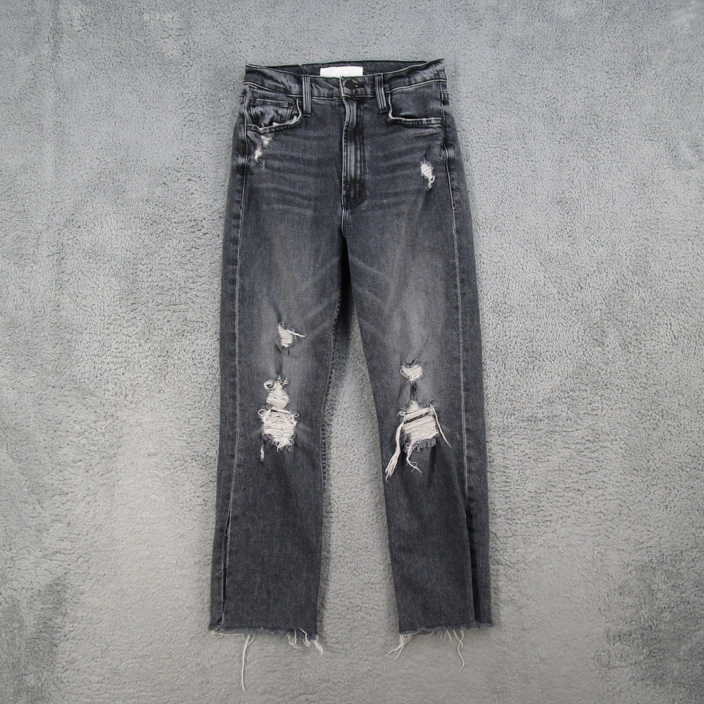 Mother Superior High Waisted Rider Ankle Jeans After Midnight Molly Distressed